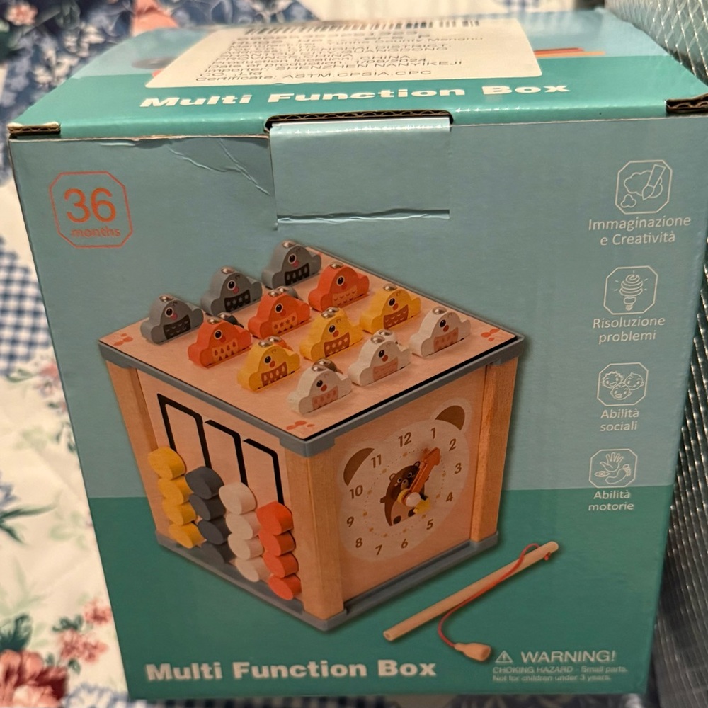 Multi Function Box - Wooden Activity Cube for Kids